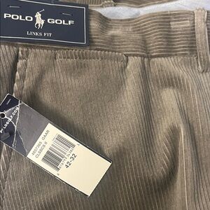 Polo Golf Links Fit Corduroy Pants BNWT grey 42x32